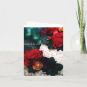 赤いバラのウェディングケーキ感謝の気持ちを伝えるカード サンキューカード (裏面)