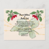 赤いバラのウェディング延期のお知らせ 案内ポストカード (正面)