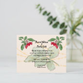 赤いバラのウェディング延期のお知らせ 案内ポストカード (スタンド正面)