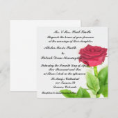 赤いバラのウェディング ブライダル招待発表 招待状 (正面/裏面)