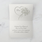 赤いバラのエンゲージメント発表カード 案内状 (内部)