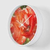 赤いバラのカエル 壁時計 (傾斜)