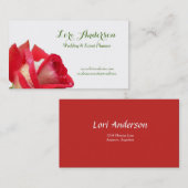 赤いバラのカスタムな名刺 名刺 (正面/裏面)