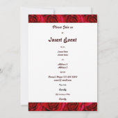 赤いバラのカスタムフォト ウェディング カップル 招待状 (裏面)