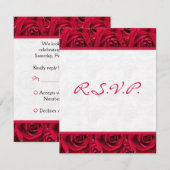 赤いバラのカード　スクエアには入りません 出欠カード (正面/裏面)