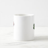 赤いバラのキスパーソナライズなwの名前 コーヒーマグカップ (中央)