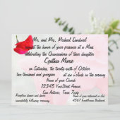 赤いバラのキンセアニェラのかわいらしい誕生日 招待状 (スタンド正面)