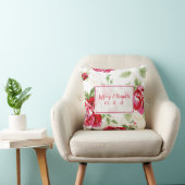 赤いバラのクラシックプリント（白背景付き） クッション (椅子)