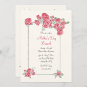 赤いバラのクラスターの招待状 招待状 (正面/裏面)