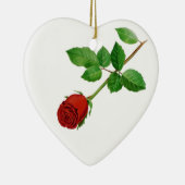 赤いバラのクリスマスのオーナメント セラミックオーナメント (右)