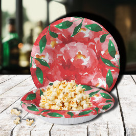 赤いバラのグリーンがかった花の紙ボウル ペーパーボウル