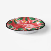 赤いバラのグリーンがかった花紙ボウル ペーパーボウル (傾斜あり)