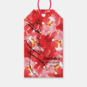 赤いバラのコラージュ感謝の気持ちのギフトタグ ギフトタグ (正面)