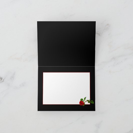 、赤いバラのコレクションまたは黒または赤ありがとう カード (内部)