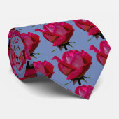 赤いバラのサンダー_コーブブルー ネクタイ (ロール)