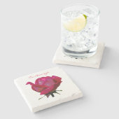 赤いバラのサンダー_コーブ ストーンコースター (横)