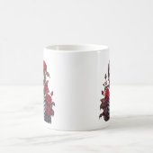 赤いバラのスケルトン コーヒーマグカップ (中央)