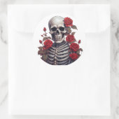 赤いバラのスケルトン ラウンドシール (バッグ)