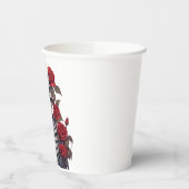 赤いバラのスケルトン 紙コップ (左)
