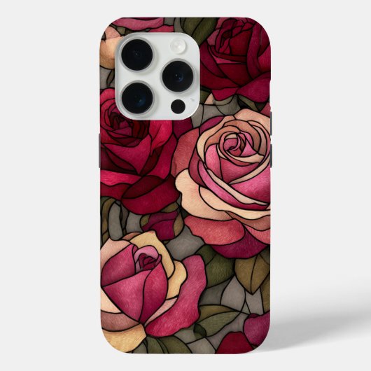 赤いバラのステンドグラスデザイン Case-Mate iPhoneケース (裏面)