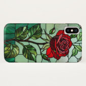 赤いバラのステンドグラス Case-Mate iPhoneケース (裏面(横))