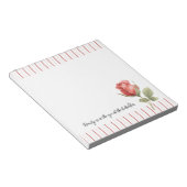 赤いバラのストライプ ノートパッド (アングル)