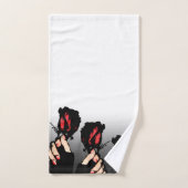 赤いバラのタオルのセット バスタオルセット (ハンドタオル)