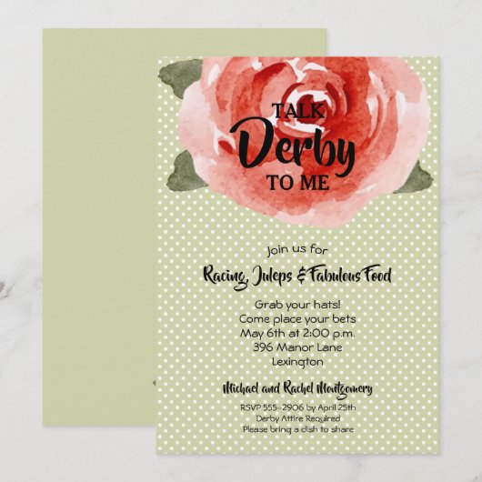 赤いバラのダービーパーティー 招待状 (正面/裏面)