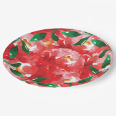 赤いバラのダービー ブライダルシャワー ペーパープレート (アングル)