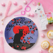 赤いバラのチャット・ノワール ペーパープレート (パーティー)