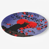 赤いバラのチャット・ノワール ペーパープレート (アングル)