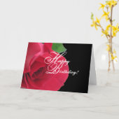 赤いバラのハッピーバースデーの挨拶状 カード (黄色い花)