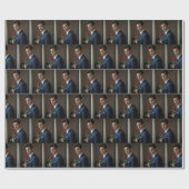 赤いバラのハンサムな男 ラッピングペーパー (フラット)