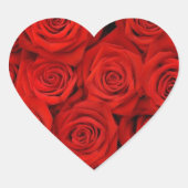 赤いバラのハートシールと封筒用シール ハートシール (正面)