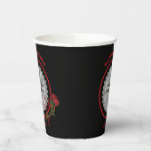 赤いバラのハートパーソナライズされたブラック結婚の写真 紙コップ (左)
