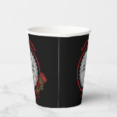 赤いバラのハートパーソナライズされたブラック結婚の写真 紙コップ (右)