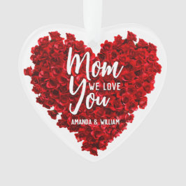 赤いバラのハート愛あなたを母の日 オーナメント