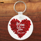 赤いバラのハート愛あなたを母の日 キーホルダー (正面)