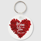 赤いバラのハート愛あなたを母の日 キーホルダー (裏面)