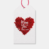 赤いバラのハート愛あなたを母の日 ギフトタグ (正面)