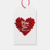 赤いバラのハート愛あなたを母の日 ギフトタグ (裏面)