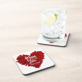 赤いバラのハート愛あなたを母の日 コースター (右側)