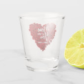 赤いバラのハート愛あなたを母の日 ショットグラス (裏面)