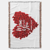 赤いバラのハート愛あなたを母の日 スローブランケット (正面縦)