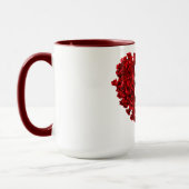 赤いバラのハート愛あなたを母の日 マグカップ (左)