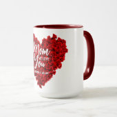 赤いバラのハート愛あなたを母の日 マグカップ (正面右)