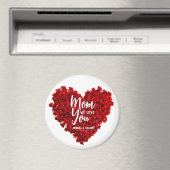 赤いバラのハート愛あなたを母の日 マグネット (インサイチュ (食洗機))