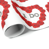 赤いバラのハート私はラッピングきらきら光る紙をする。 ラッピングペーパー (ロールコーナー)