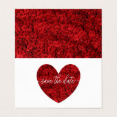 赤いバラのハート、写真は日付カードを保存 名刺 (外部フラット)