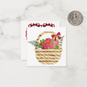 赤いバラのバスケット : ノートカード (正面/裏面インサイチュ)